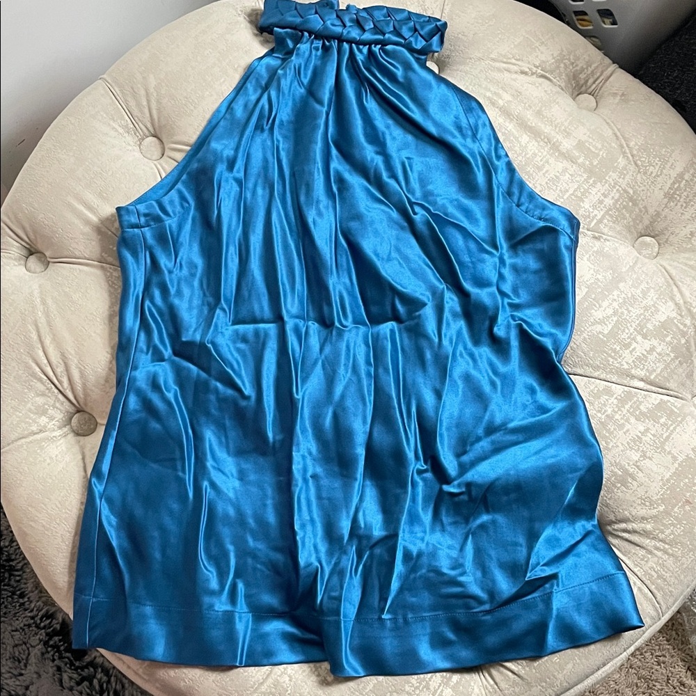 Sleek Blue Halter Top